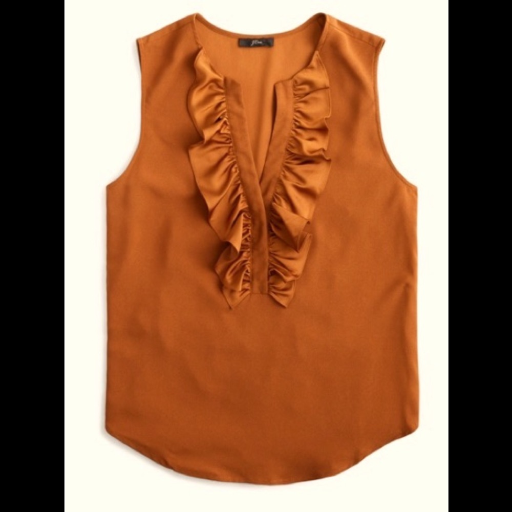 NWT J Crew Ruffle Front Crepe Top Sz S